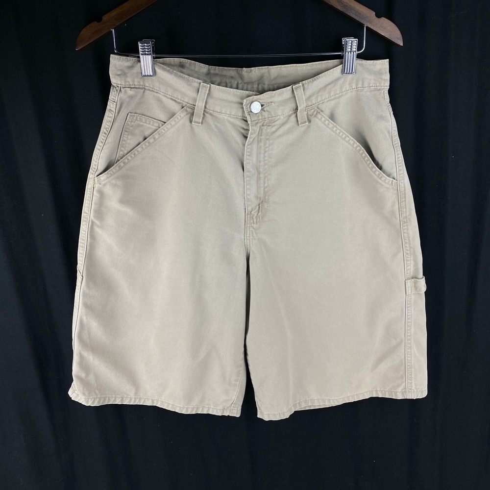 Vintage LEVIS L2 CARPENTER SHORTS KHAKI MENS 30‎ (31") Baggy SKATER 90S Grunge